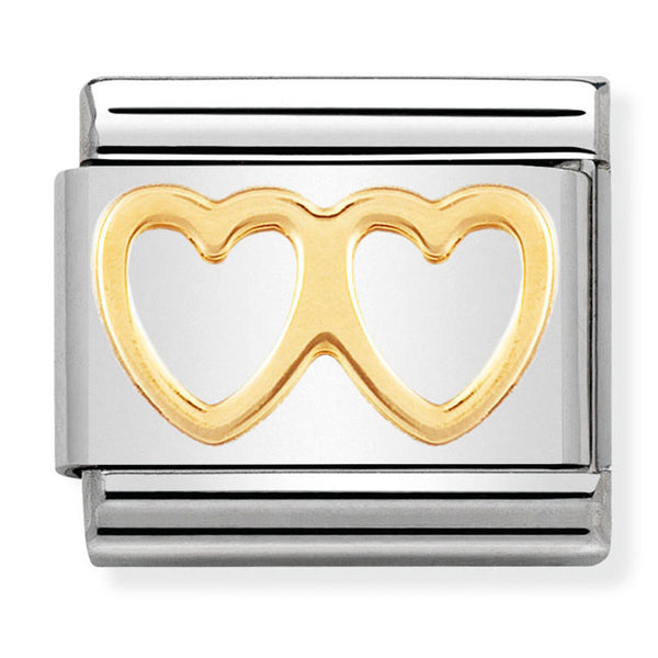 Love - Double Heart Gold Charm