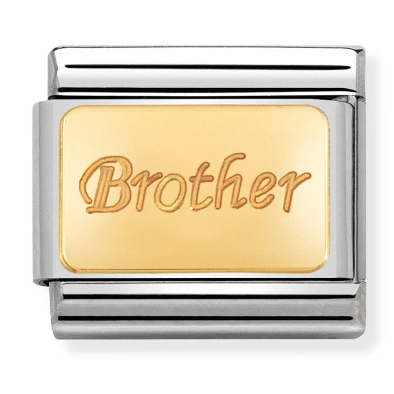 Engraved Signs - Brother Gold Charm