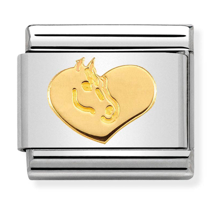 Animals - Heart with Horse Gold Charm