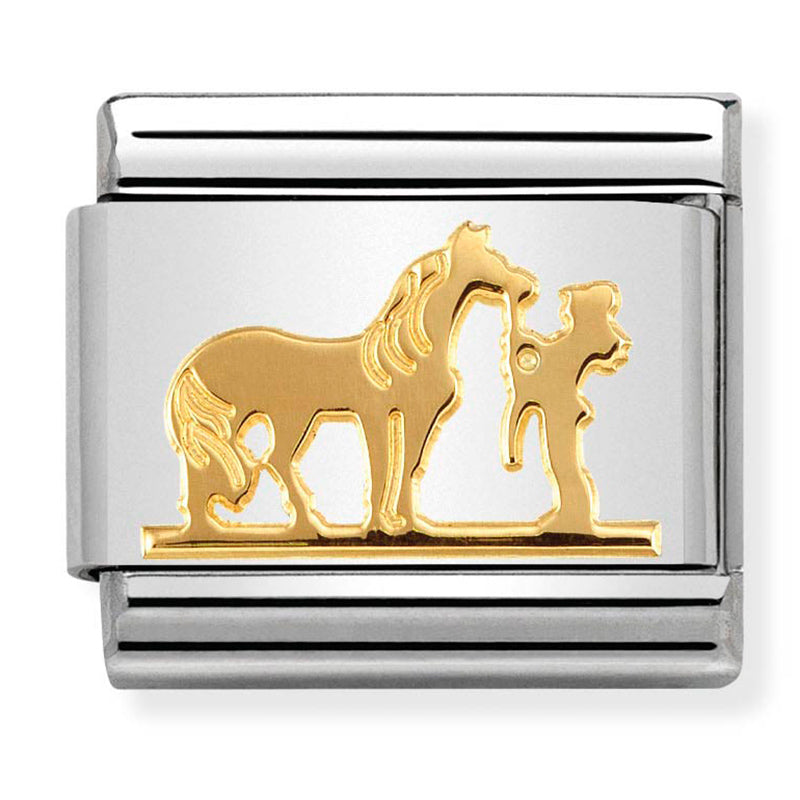 Sports - Horse with Rider Gold Charm