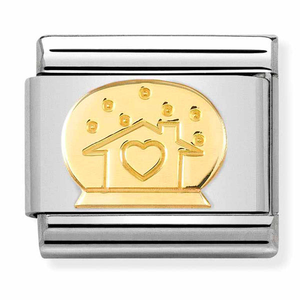 🎄Christmas - Snowglobe House Gold Charm