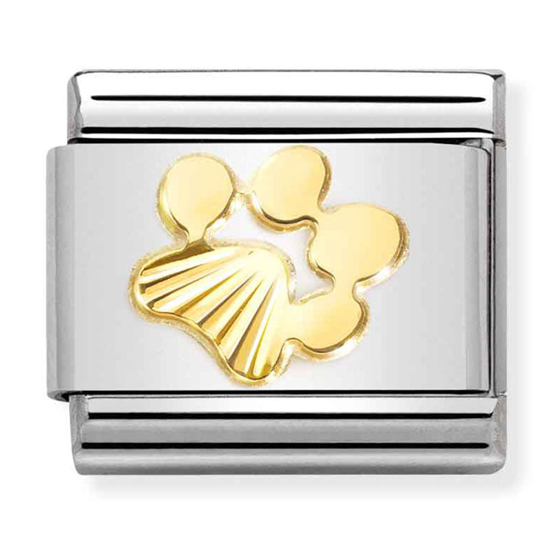 Etched Symbols - Paw Print Gold Charm