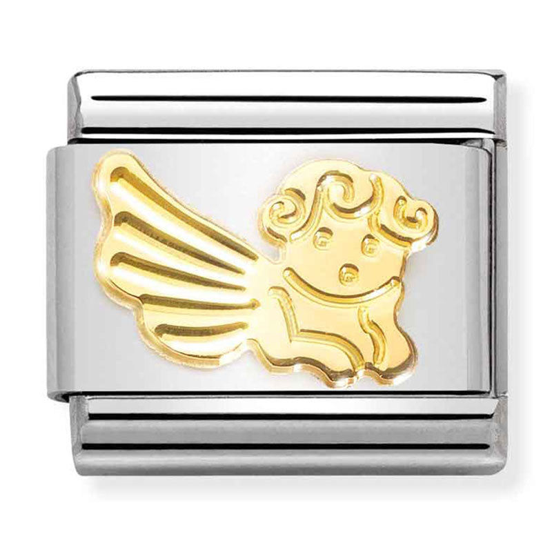Etched Symbols - Angel Gold Charm