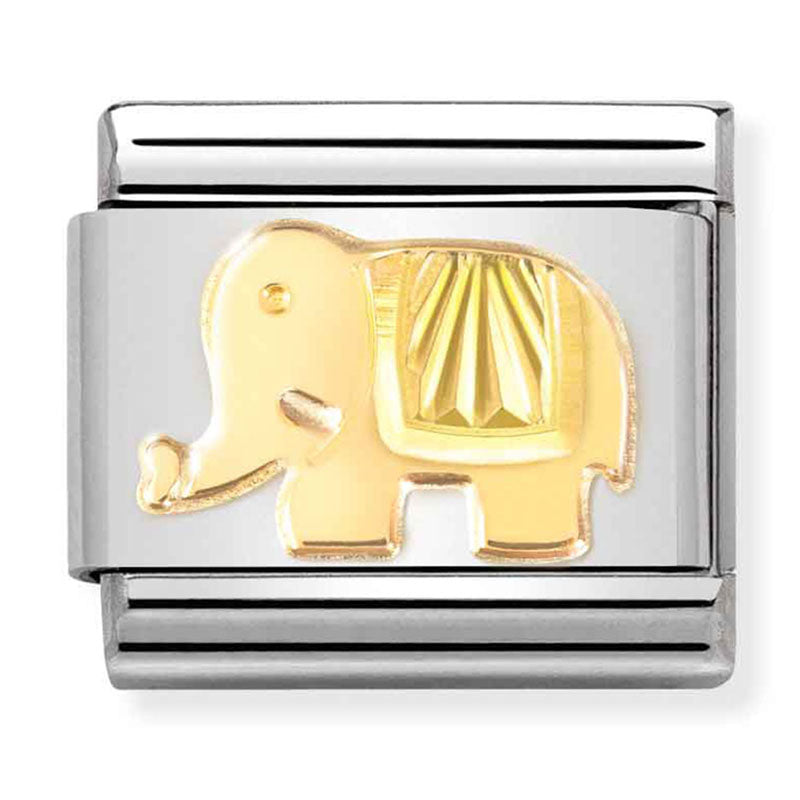 Etched Symbols - Elephant Gold Charm