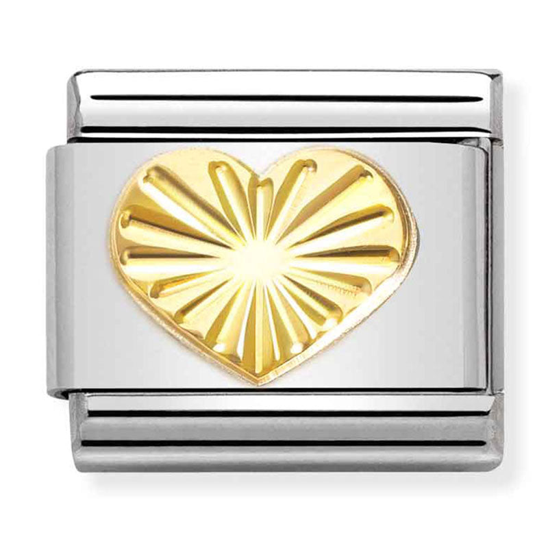 Etched Symbols - Heart Gold Charm