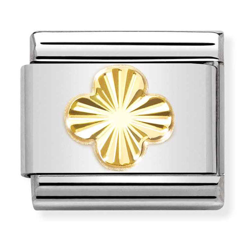 Etched Symbols - Four Leaf Clover Gold Charm