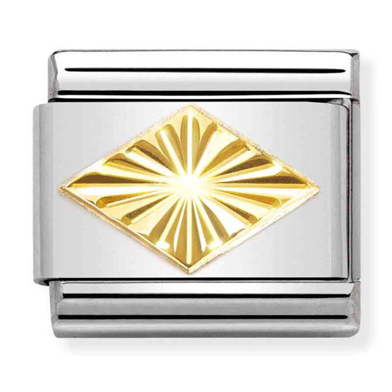 Etched Symbols - Rhombus Gold Charm