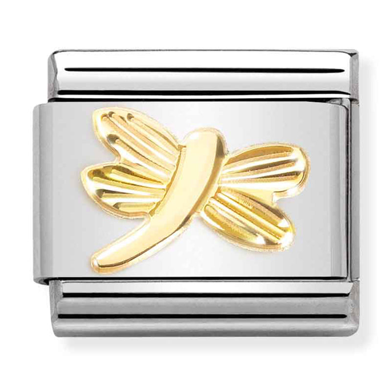 Etched Symbols - Dragonfly Gold Charm