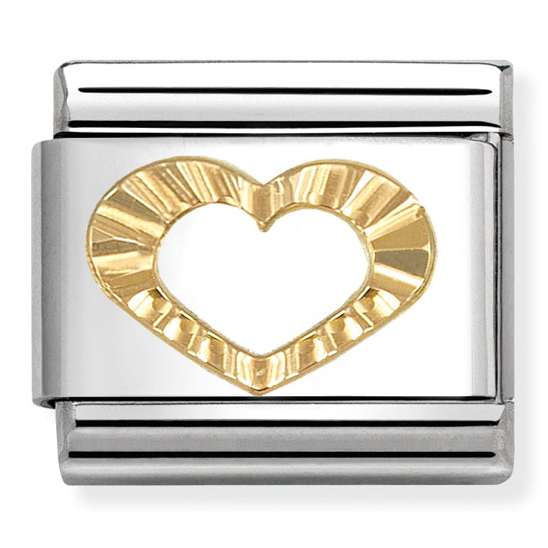 Etched Symbols - Heart Gold Charm