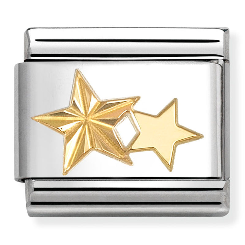 Etched Symbols - Double Star Gold Charm