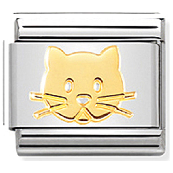 Animals - Cat Face Gold Charm