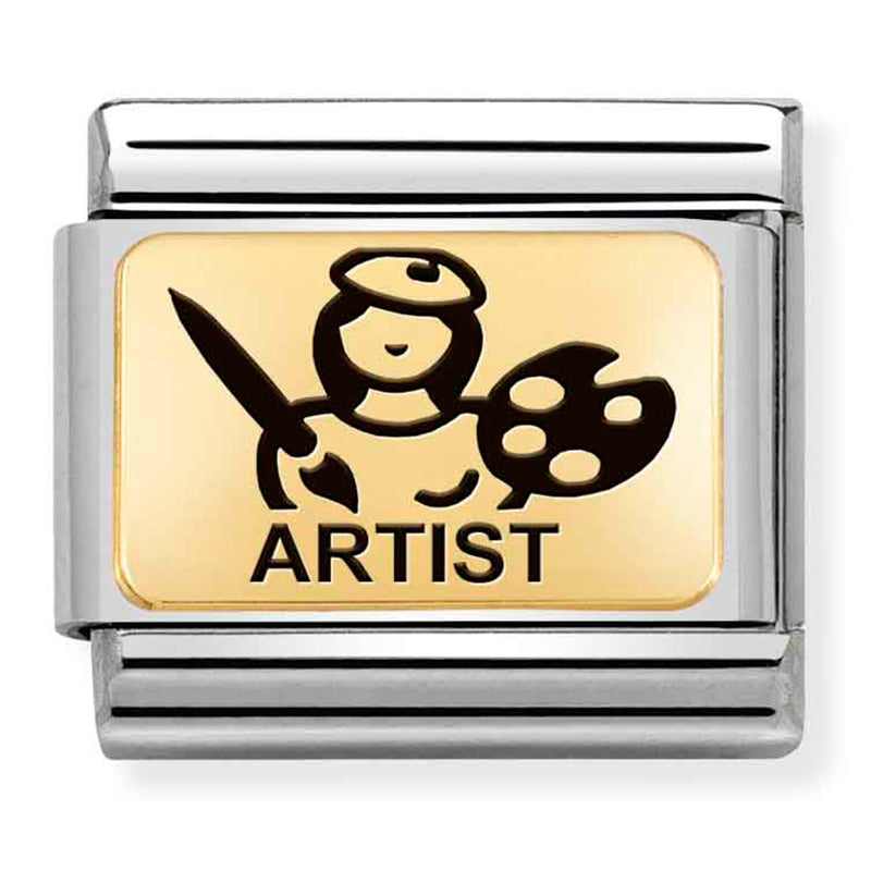 Occupation - Artist with Black Enamel Gold Charm