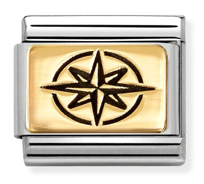 Symbols - Wind Rose with Black Enamel Gold Charm
