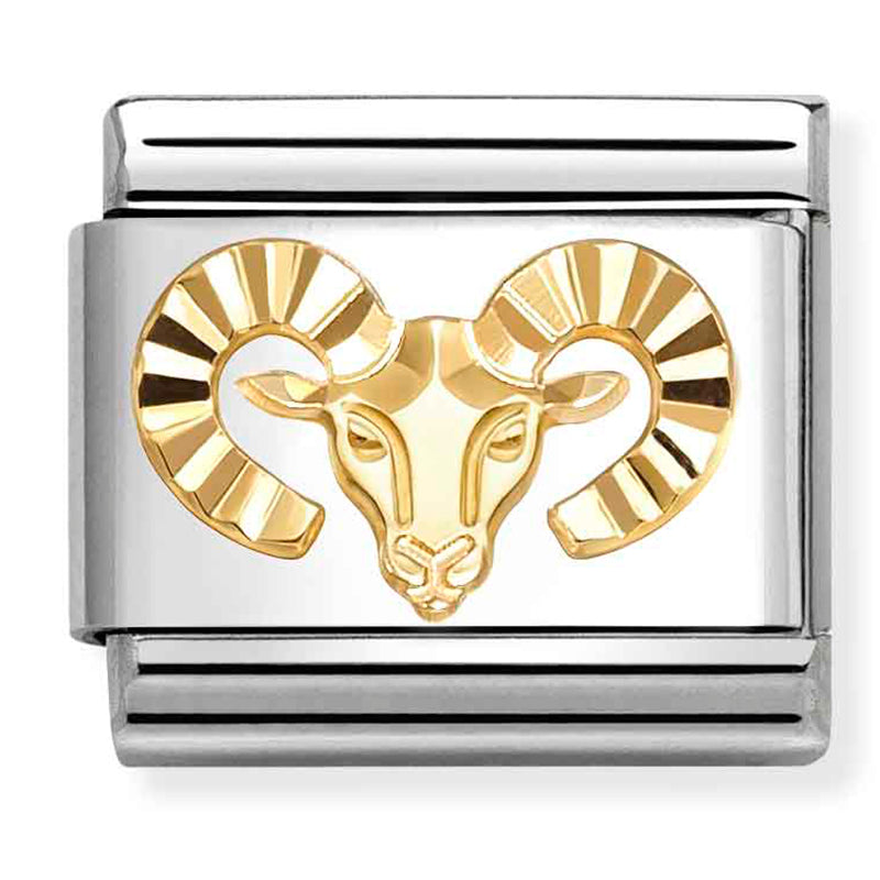 Zodiac Etched: Aries Gold Charm