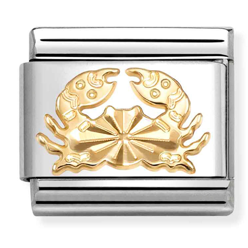 Zodiac Etched: Cancer Gold Charm