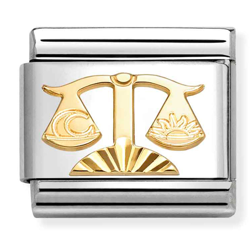 Zodiac Etched: Libra Gold Charm