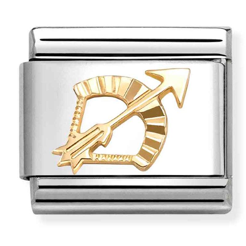 Zodiac Etched: Sagittarius Gold Charm