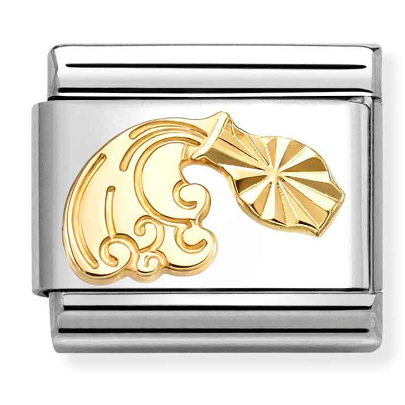 Zodiac Etched: Aquarius Gold Charm
