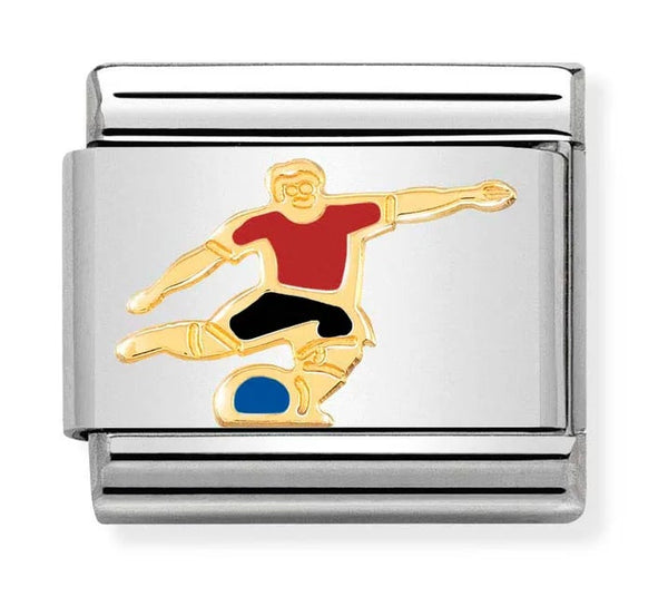 Sports - Soccer Player Red Gold Charm
