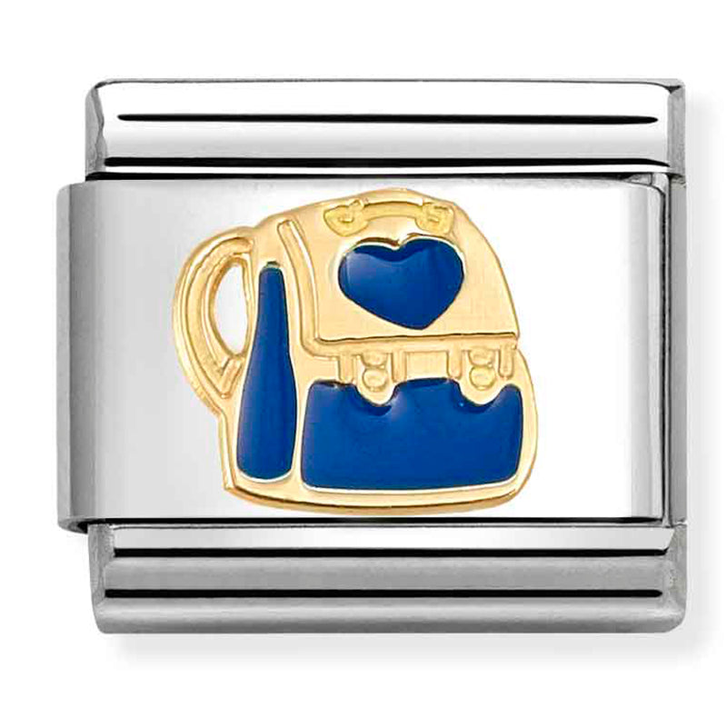 Symbol - Blue Enamel Backpack Gold Charm