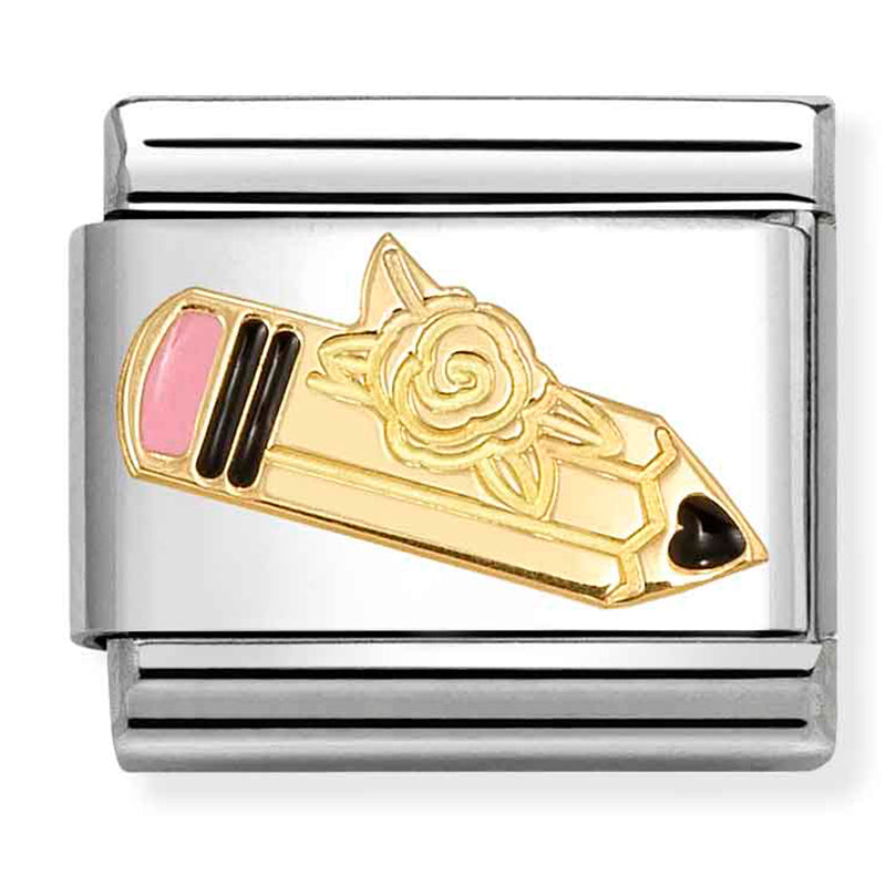 Symbol - Pink Pencil Gold Charm