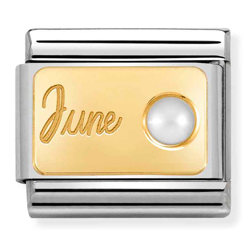 Birthstone - June (Pearl) Gold Charm