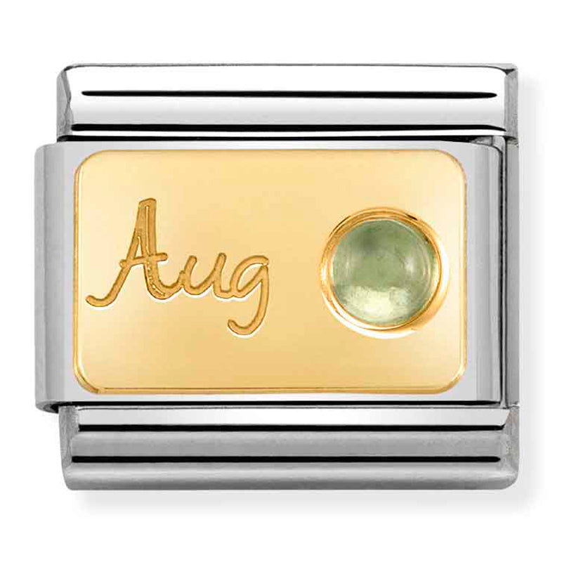Birthstone - August (Peridot) Gold Charm
