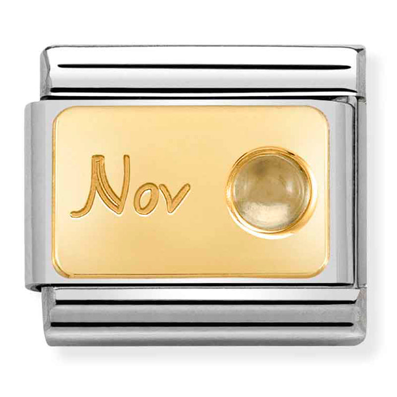 Birthstone - November (Citrine) Gold Charm