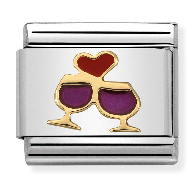 Food & Drinks - Glasses with Heart Gold Charm