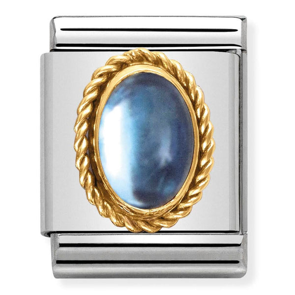 BIG Links - Aqua Gold Charm