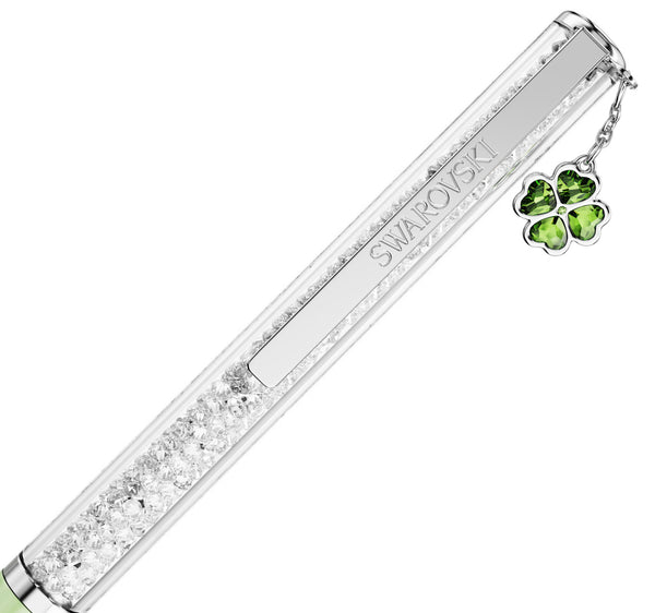 Crystalline Ballpoint Pen - Green Clover Silver/Green Pen