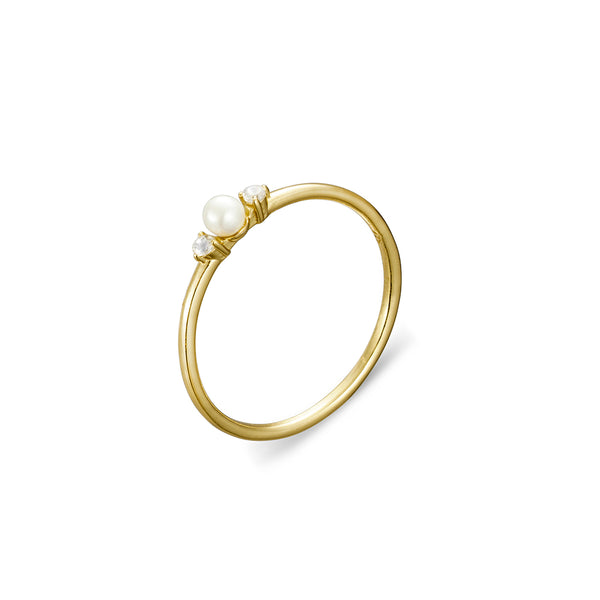 Freshwater Pearls & CZ Fine Ring - 2 colours