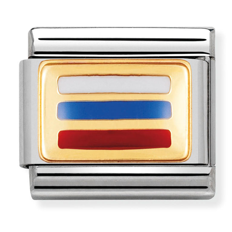 Asia Flag - Russia Gold Charm