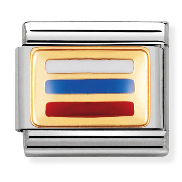 Asia Flag - Russia Gold Charm