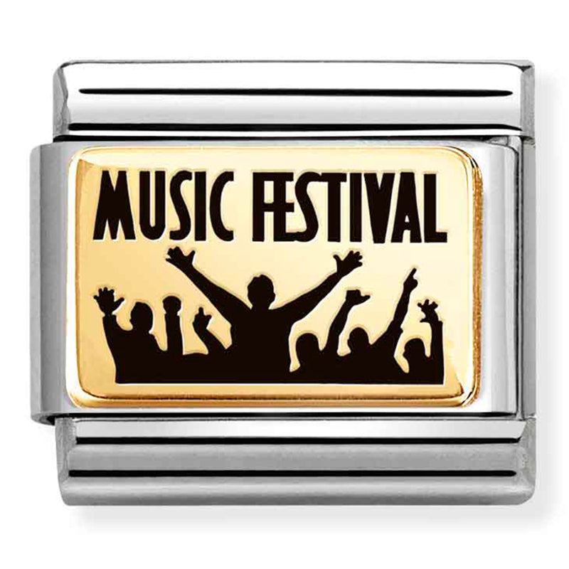 Occasions - Music Festival with Black Enamel Gold Charm