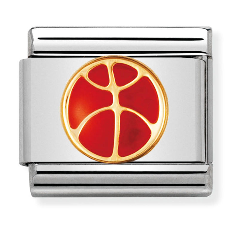 Sports - Red Basketball Gold Charm
