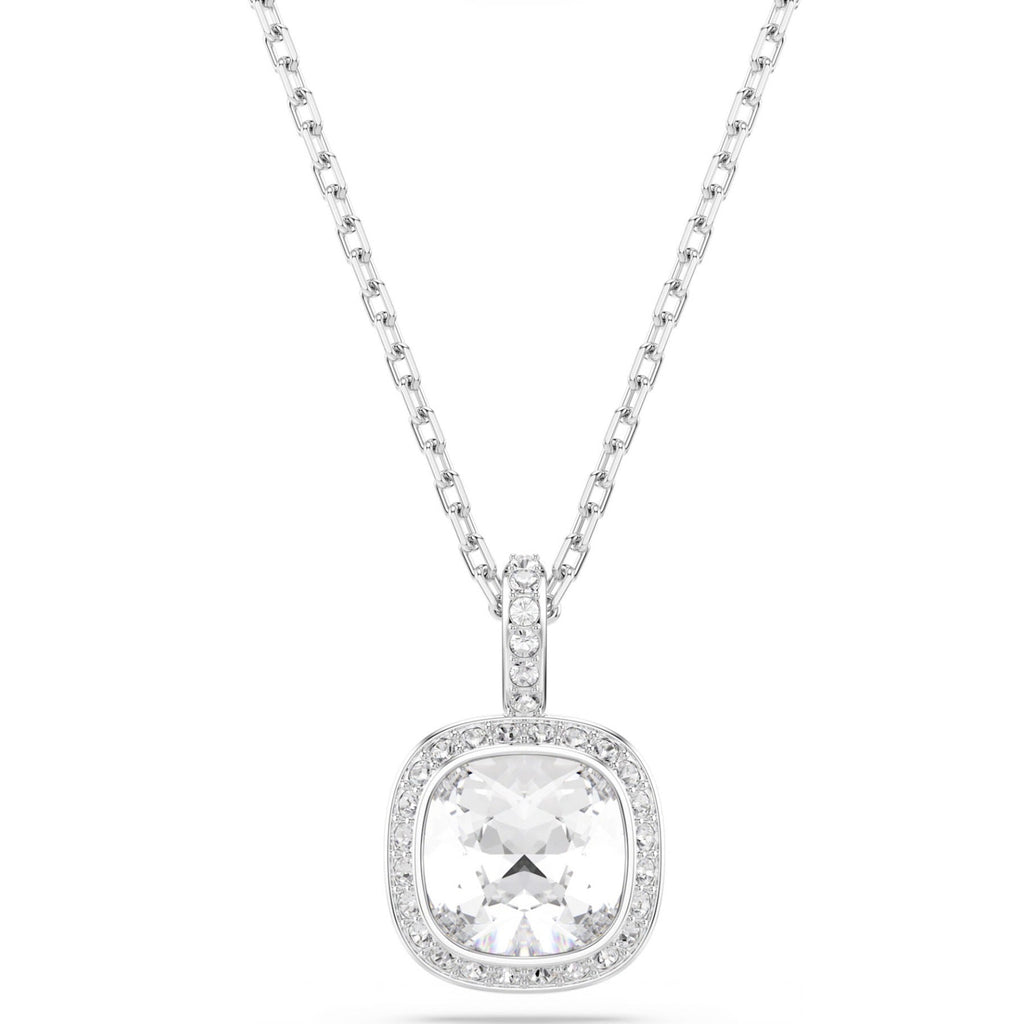 Una Angelic: White Cushion Cut Crystals Pendant - 2 Colours