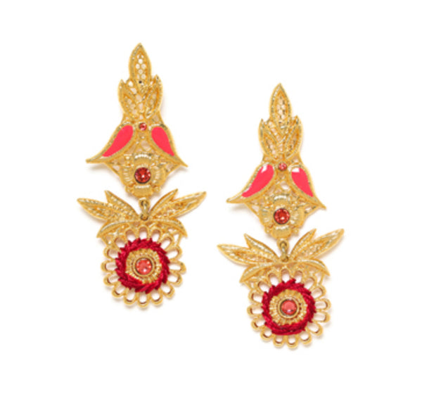 APPOLINE  Bell Shape Clip Earrings (Cherry)