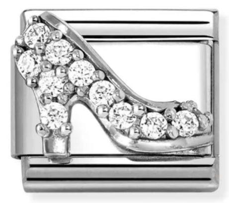 Symbols - High Heel Shoes with CZ Silver Charm