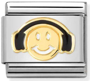 Hobbies - Smile with Headphones Gold Charm