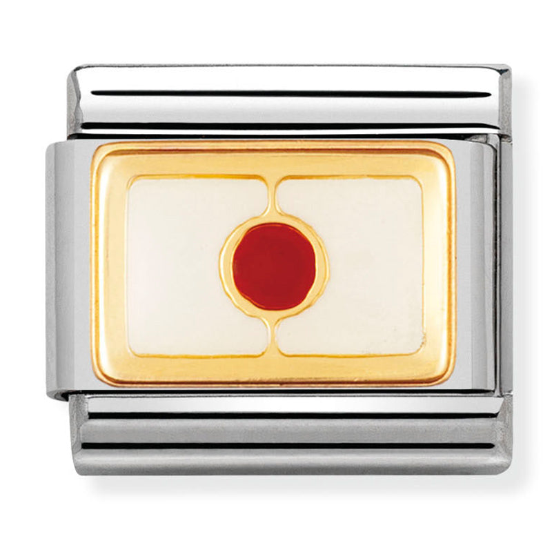 Asia Flag - Japan Gold Charm