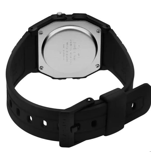 Casio Digital Square Face, Black Resin Band Watch