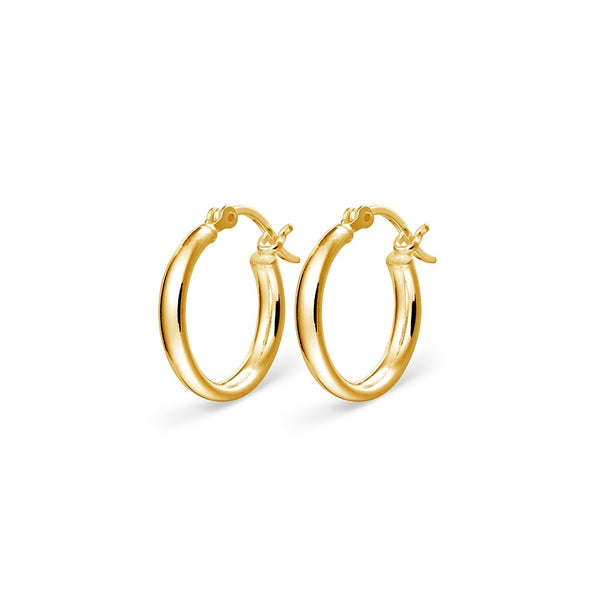 Round Tube 18x3mm Hoop Earrings - 2 Colours