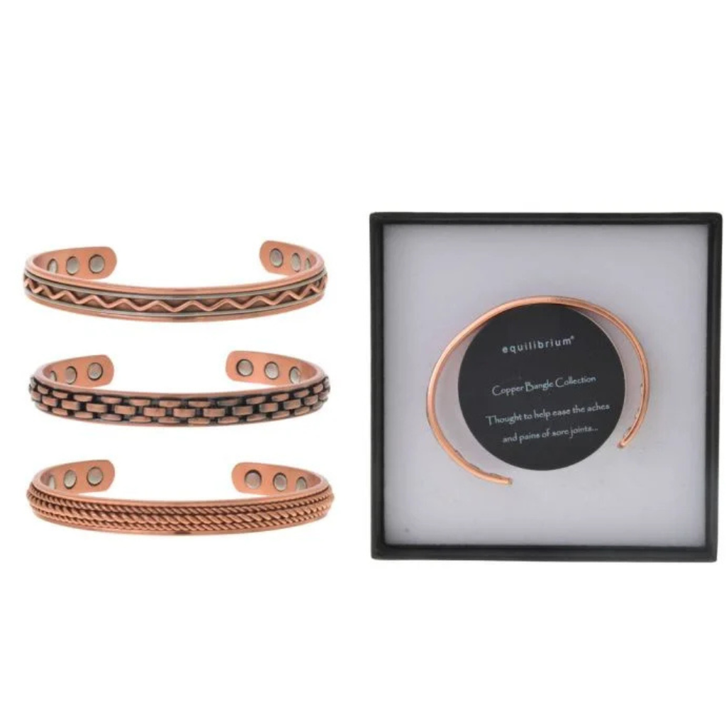 Equilibrium - Rope Twist Pattern Magnetic Cooper Bangle