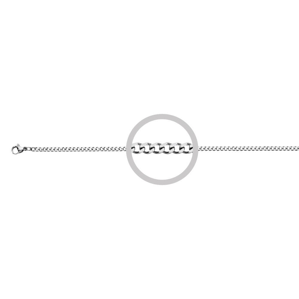 Chain- 3mm Stainless Steel Curb Chain - (2 colours, 4 sizes)