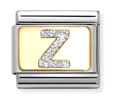 Glitter Letter Z Gold Charm