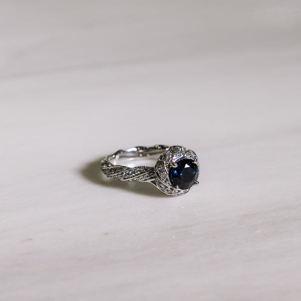 Platinum Blue Ceylon Sapphire Ring