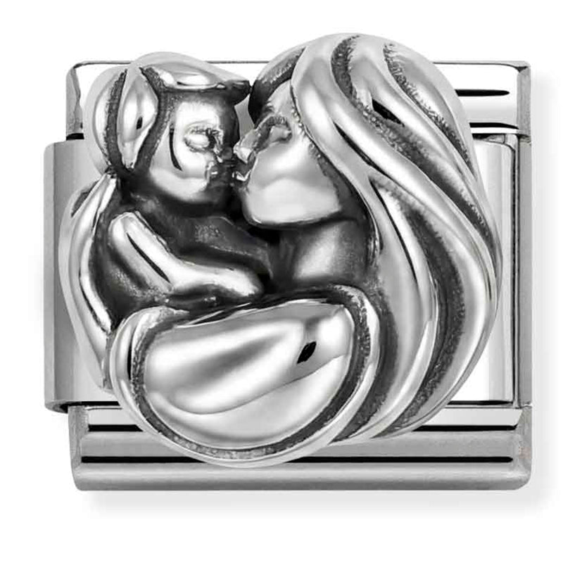 Family - Mother & Son Oxidised Silver Charm