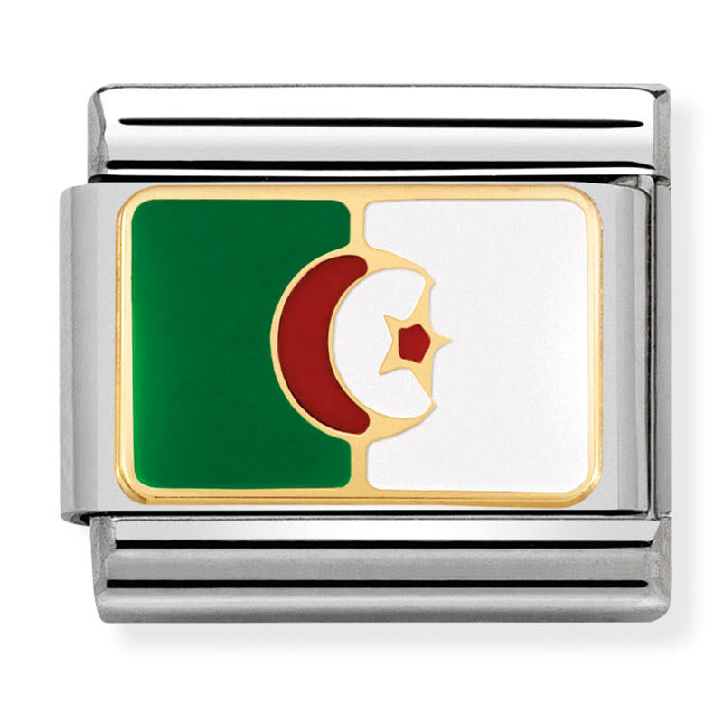 Africa Flag - Algeria Gold Charm