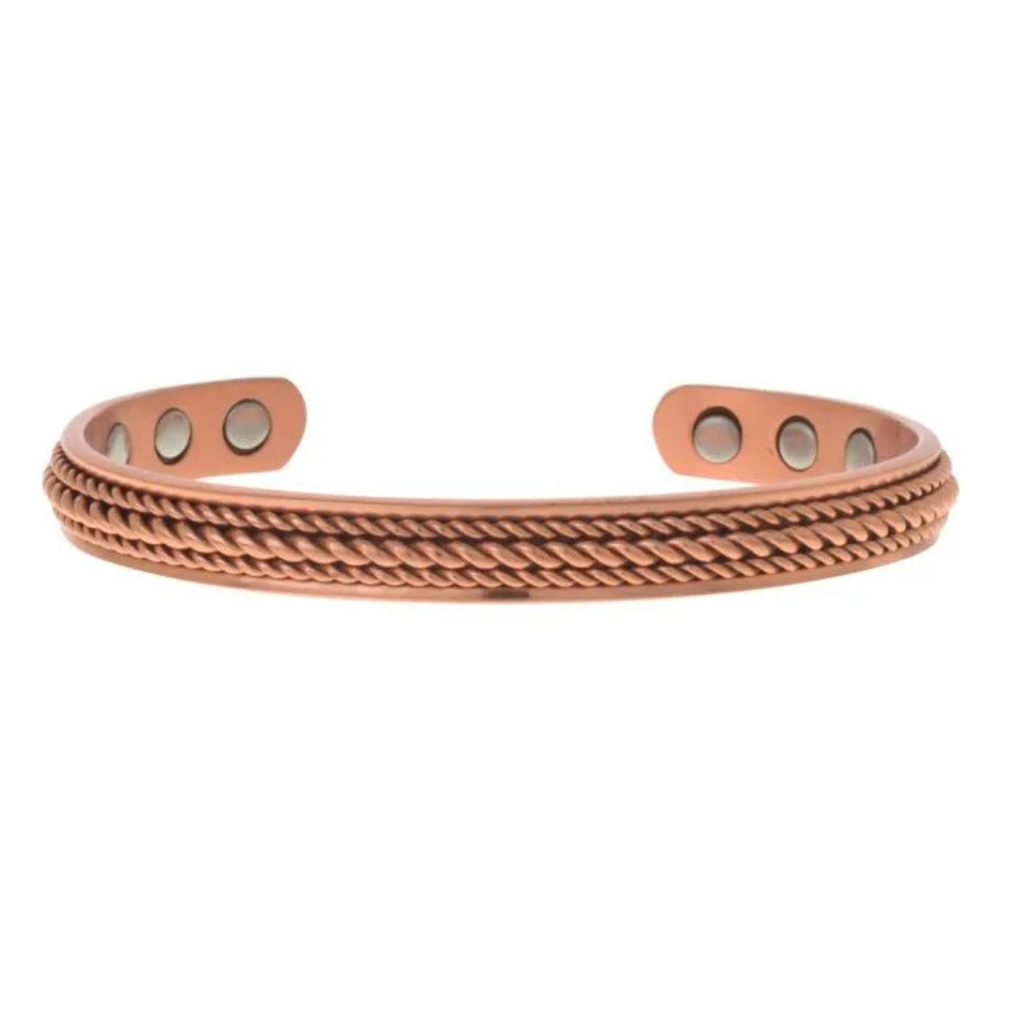 Equilibrium - Rope Twist Pattern Magnetic Cooper Bangle